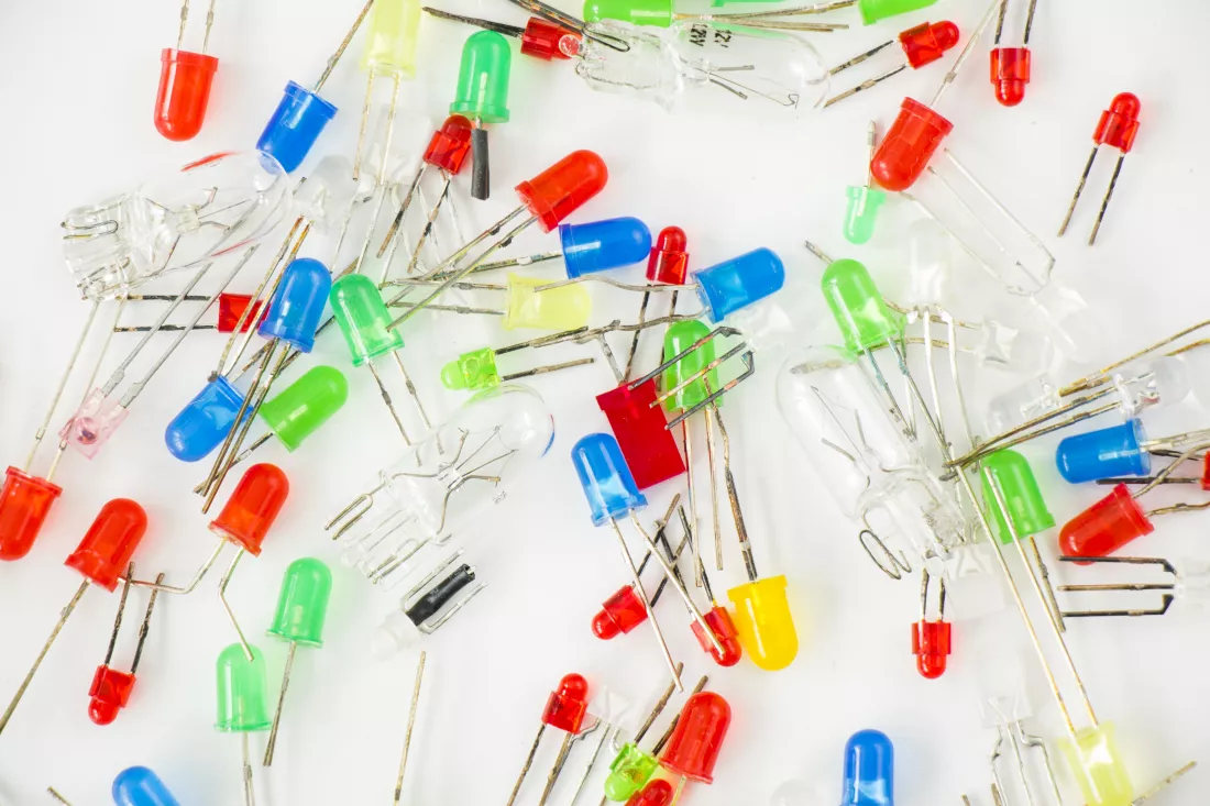 led-light-display-colorful-lamps-electrical-parts-white-background