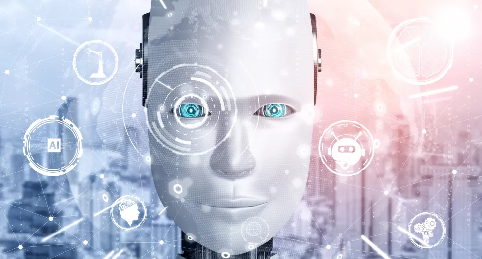 robot-humanoid-face-close-up-with-graphic-concept-ai-thinking-brain