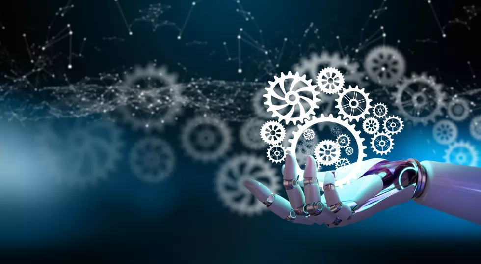 ai-robot-hand-holding-cogwheels-business-idea-with-artificial-intelligence-teamwork-planing-strategy-cooperation-analysis-solution