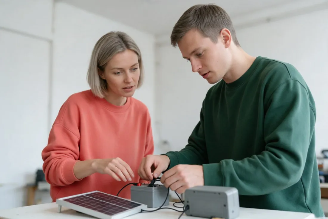 student-i-studentka-testuja-magazyn-energii-w-pracowni