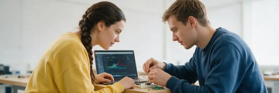 student-i-studentka-skladaja-czujniki-iot-przy-laptopie