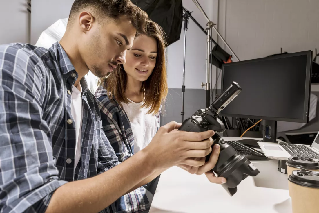 side-view-people-looking-camera