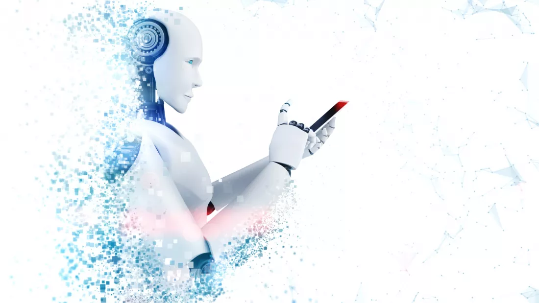 robot-humanoid-use-mobile-phone-tablet-global-network-connection