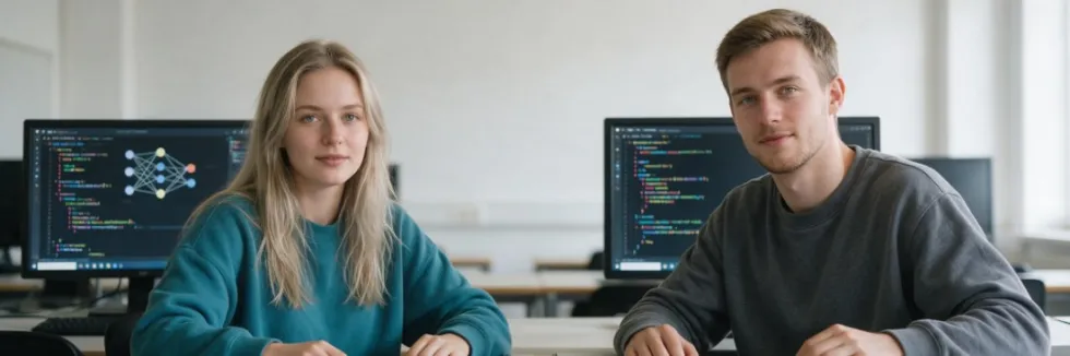 studentka-i-student-programuja-model-ai-w-pracowni