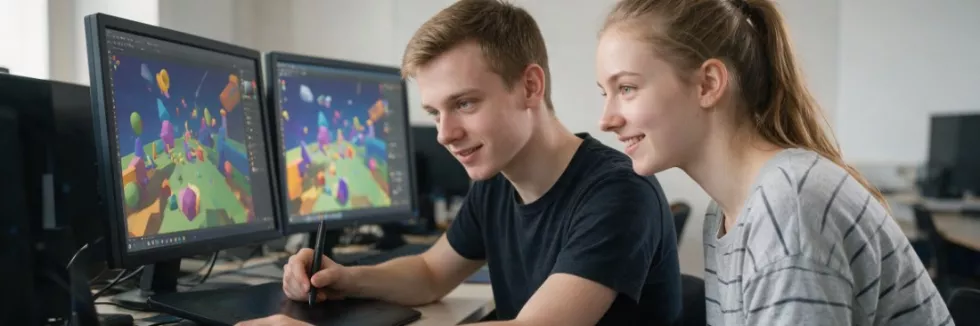 student-testuje-gogle-vr-a-kolezanka-obserwuje-laptop