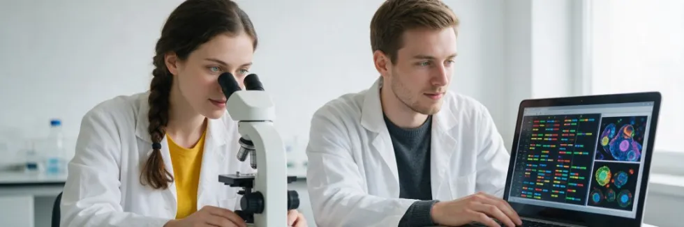 studentka-przy-mikroskopie-i-student-analizuje-dane-dna