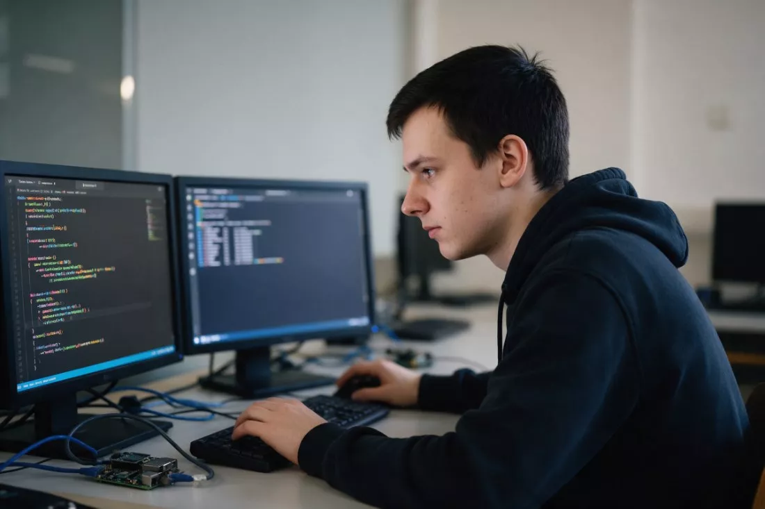 student-programuje-oprogramowanie-systemowe-przy-dwoch-monitorach