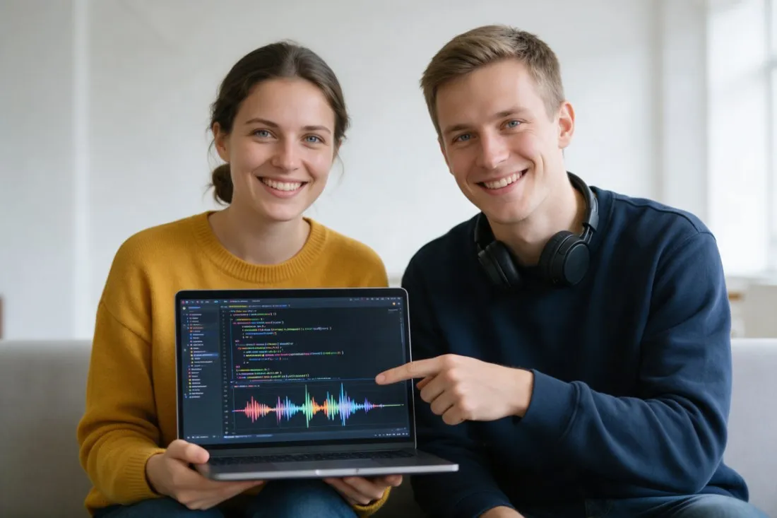 studenci-testuja-model-dzwieku-na-laptopie