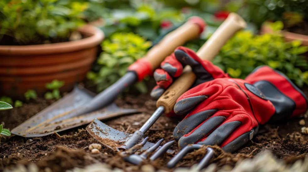 gardening-gloves-tools-ground