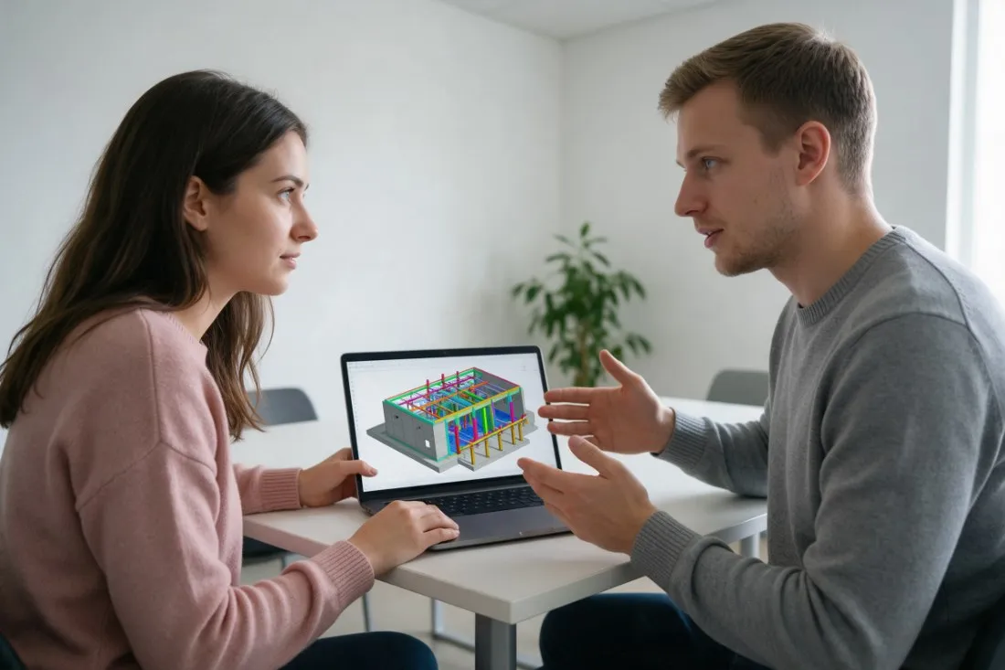 studenci-analizuja-model-konstrukcji-na-laptopie