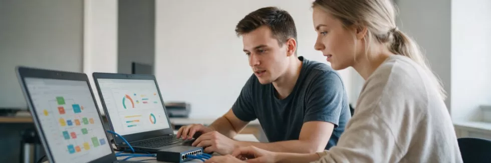 studenci-konfiguruja-system-firmowy-na-laptopach