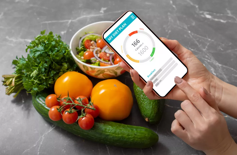 woman-using-dieting-app-track-nutrition-facts-calories-her-food