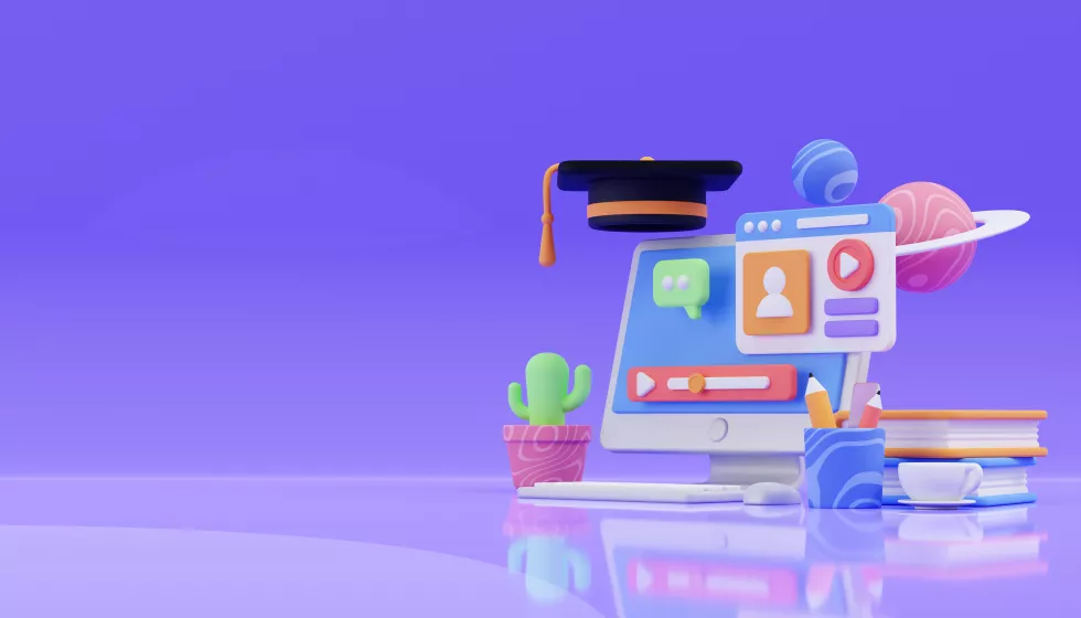online-education-3d-rendering-premium-photo