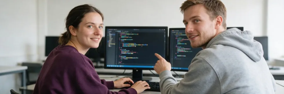 studentka-i-student-programuja-w-parze-w-pracowni-komputerowej