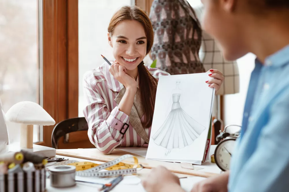 closeup-stylist-coworking-design-studio-creating-new-design-project