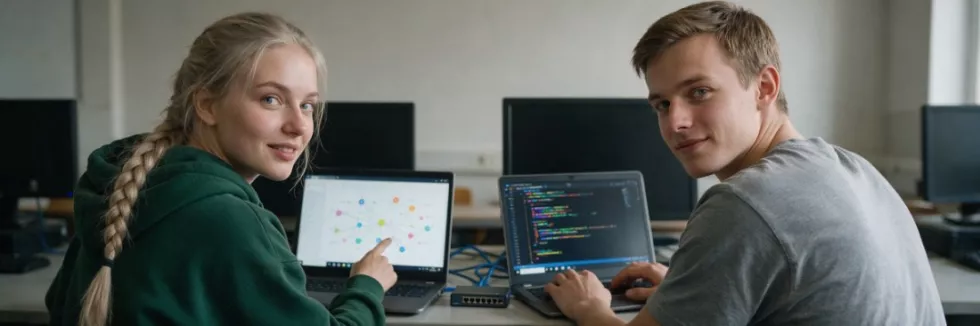 studenci-analizuja-ruch-sieciowy-na-laptopach