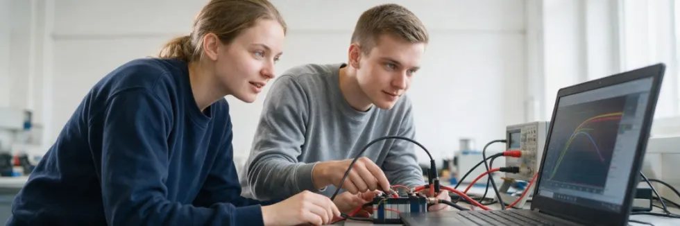 studentka-i-student-testuja-modul-baterii-w-laboratorium