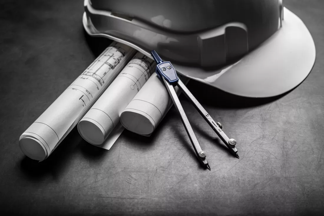 construction-planning-drawings-black-background
